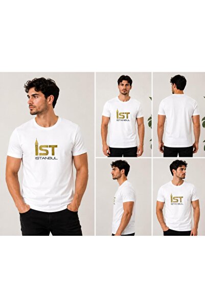 Erkek/Unisex Regular Fit Normal Kesim %100 Pamuklu Yumuşak Dokulu Varaklı Enjeksiyon Baskılı Tişört