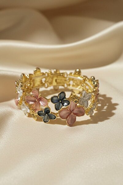 BHR AKSESUAR Colorful Elastic Flower Detailed Bracelet