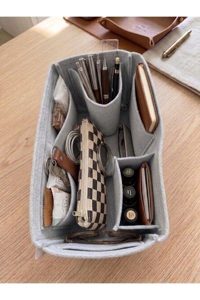 MARJİNAL W CLUB Kare Ic Cepli Canta Ici Organizer Light Gray Color 28 X 15 X 12 Dimensions (Length X Height X Width)