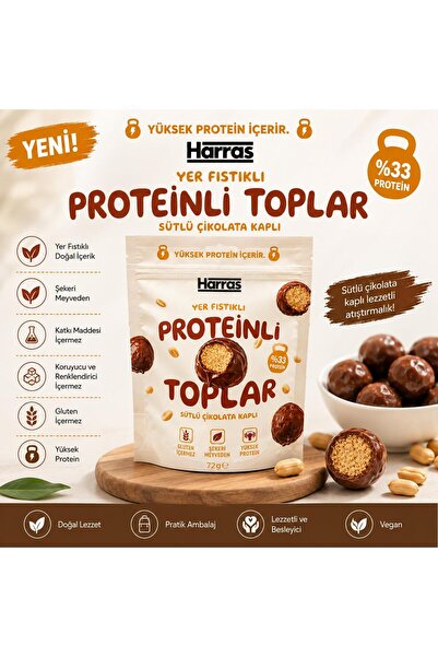 Harras Yer Fıstıklı Protein Topları 72g