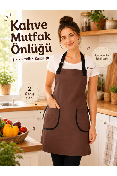 Kitchen Vogue Mutfak Önlüğü Su İtici Leke Tutmaz Önlük 2 Cepli Ayarlanabilir ...