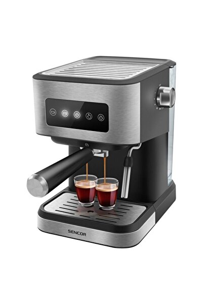 Sencor Espressor manual 20 bar, cappuccino, Carcasa Inox, 1050W, rezervor apa...