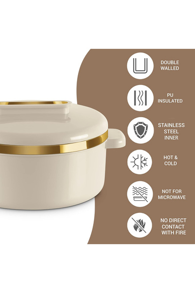 Cady One Stainless Steel Heat Preservation Food Container 4 Pcs Set(500+1000+1500+2500)Ml Food Warmer Pot Heat-Insulated Handle Lid Cookware