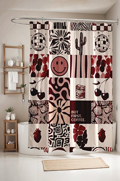 EVPANYA Party Icons Patterned Shower Curtain, Bathtub Curtain 175X200Cm