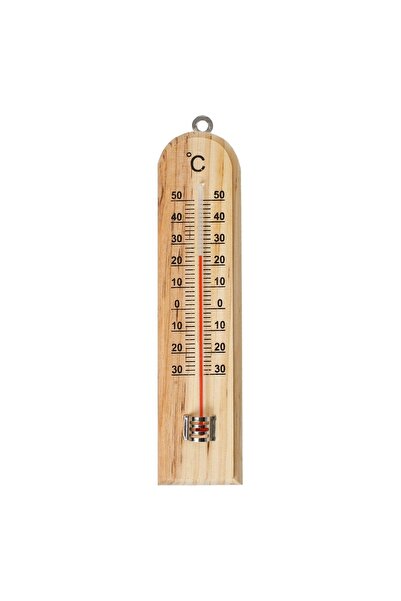 OEM Termometru de perete din lemn de 19cm cu indicator roșu