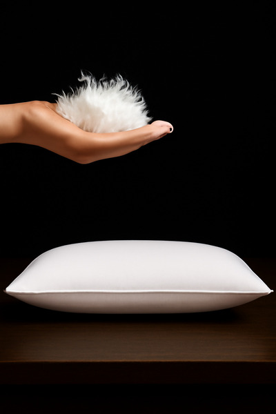 MAXQON ® Feather Bed Pillow Luxurious Comfort with Goose Feather and 100% Cot...