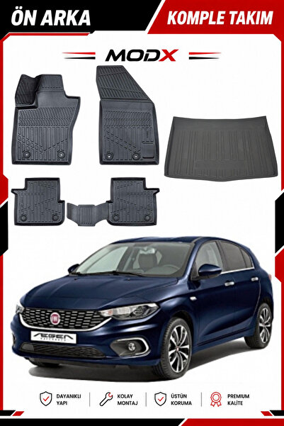 MODxAUTO Fiat Egea Hb 2023 Model 5D Havuzlu Paspas + 3D Bagaj Havuzu PREMIUM A+
