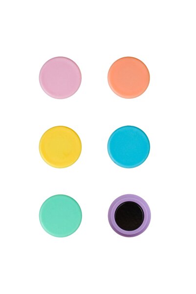 OEM 6 Magneți Rotunzi Pastel, Ø2.5cm, pentru Tablă Albă - Roz, Piersică, Galb...