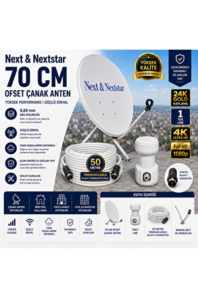 AŞIK STORE Next & Nextstar 70 CM Offset Çanak Anten Uydu Seti Dreamstar GOLD-...