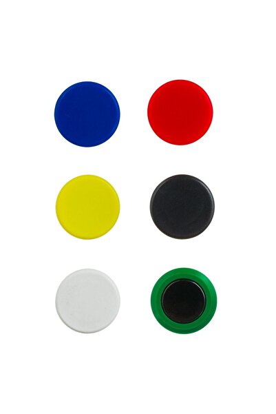 OEM 6 magneți rotunzi de culori asortate pentru tablă, Ø 2,5 cm