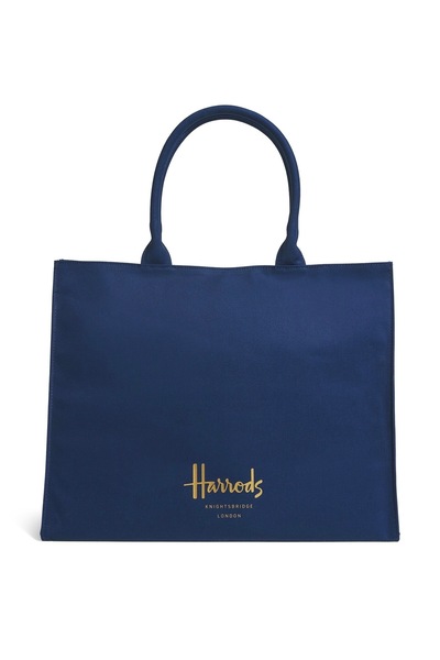Harrods حقيبة يد ( اصلية - من شركة هارودز لندن ) - لون كحلي - مصنوعة من القطن...