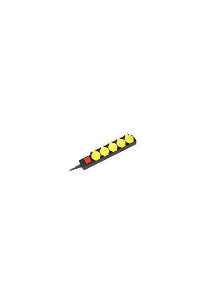 V-TAC Prelungitor de exterior, 5 prize cu capac, IP44, lungime 3 m, 16A, Galb...