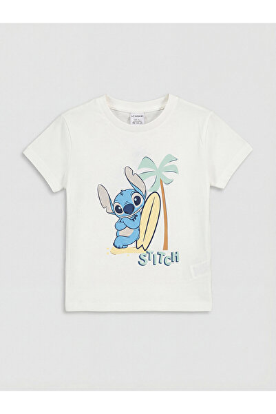 LC Waikiki Two Mt Shop Quality Lcw Baby Ecru Stitch Printed Baby Boy T-Shirt