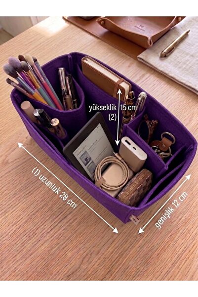 MARJİNAL W CLUB Kare Ic Cepli Canta Ici Organizer Dark Purple Color 28 X 15 X...