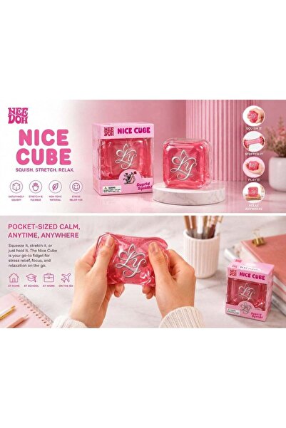SquishyFun Nice Cube Squishy Stress Relief Toy – Pink, Soft Sensory Squeeze &...