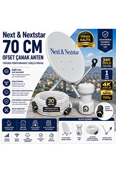 AŞIK STORE Next & Nextstar 70 CM Offset Çanak Anten Uydu Seti Dreamstar GOLD-...