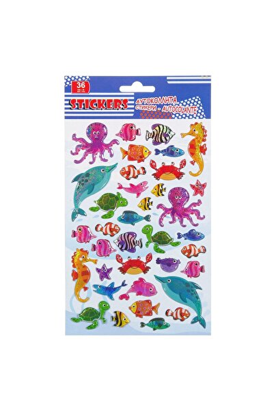 OEM 36 de autocolante sclipitoare cu animale marine - Pești, Delfini și altele