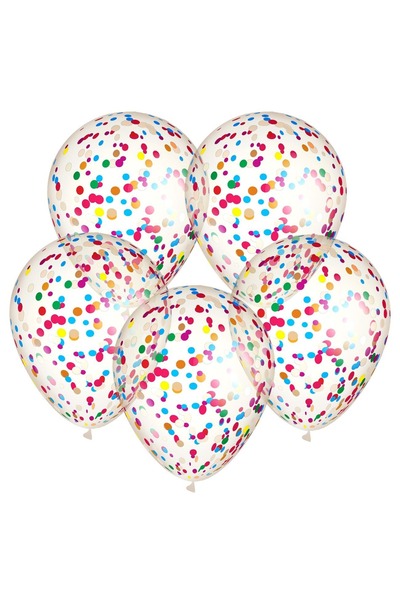 OEM 5 Baloane transparente de petrecere cu confetti colorate - 30cm