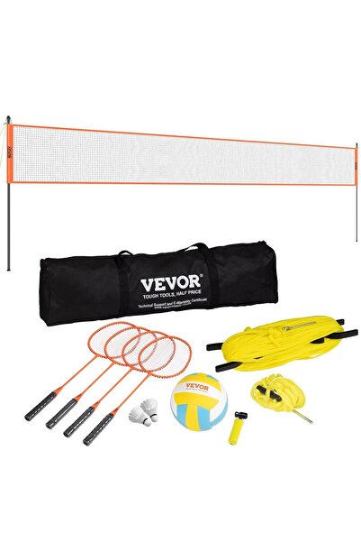VEVOR Set fileu portabil pentru tenis si badminton 970 x 3.2 x 245 cm, Cadru ...