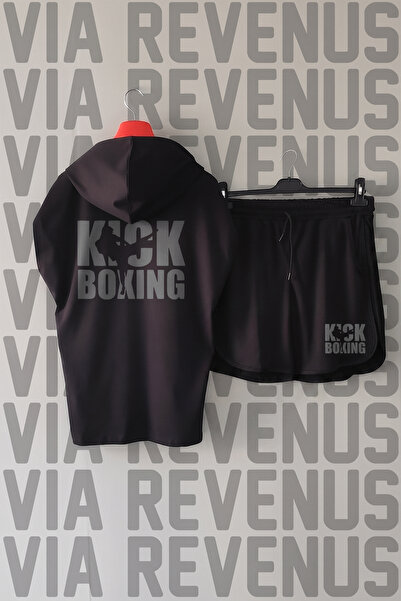 Vordevia Kick Boxing Front and Back Printed Zero Sleeve Hooded Sports Tshirt ...