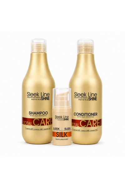 Eveline Cosmetics Set Eveline Sleek Line Total Care 3 produse – Șampon + Bals...