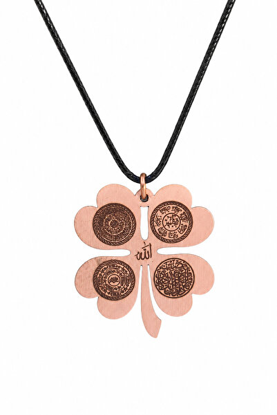 TAKI DERYASI Four-Leaf Clover Spiritual Motif Pure Copper Unisex Necklace