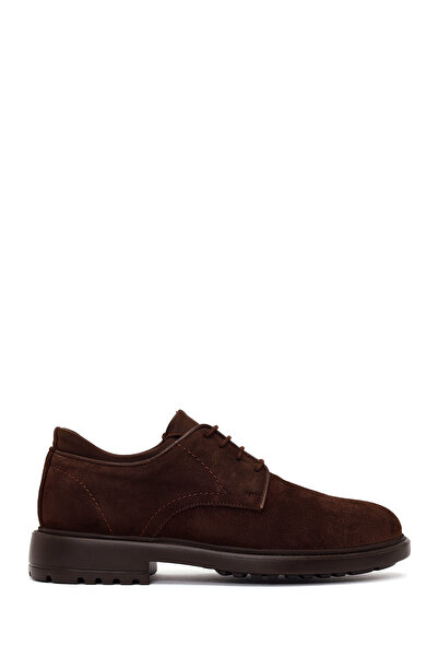 Derimod Men's Brown Lace-Up Suede Leather Casual Shoes Wm630005Ds