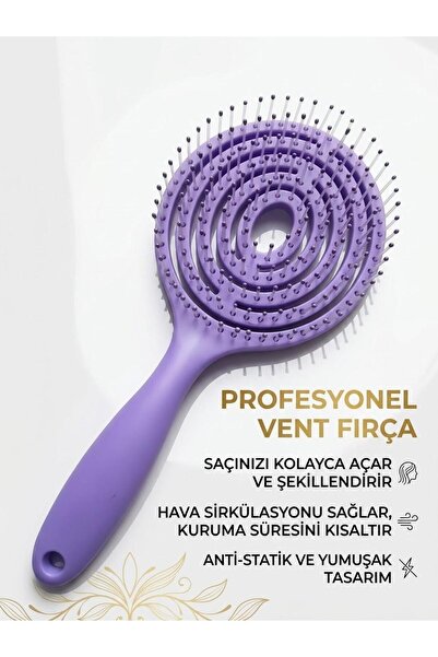 SEVRU Saç Açıcı Spiral Esnek Dişli Tarak, 3 Boyutlu Oval Saç Fırçası Islak-Kuru