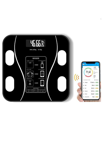 Chinastore Smart Digital Body Fat Scale - Bluetooth Weighing Scale LCD Temper...