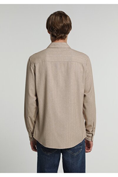 Colin's Regular Fit Shirt Neck Düz Erkek Bej Uzun Kol Gömlek