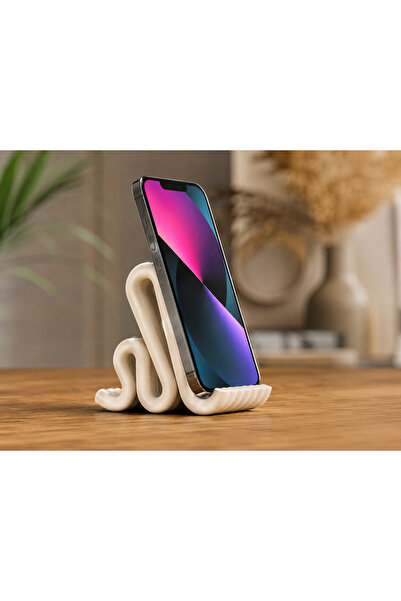 Dalga Tasarım 3D Telefon Standı – Masaüstü Telefon Tutucu