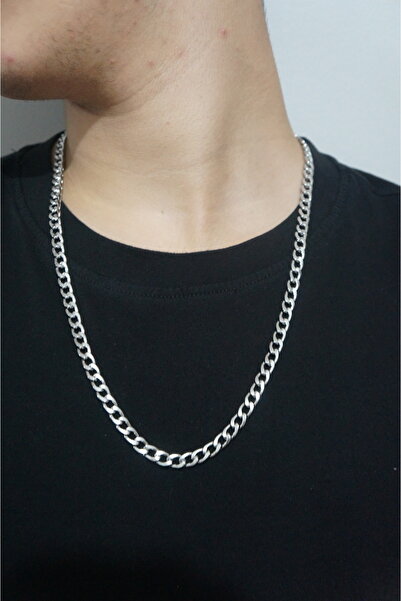 asd accessory Chain 5-6mm Thick Silver Color Model Unisex (Women/Men) Steel N...
