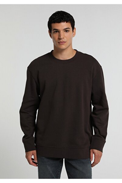 Colin's Relaxed Fit Round Neck Plain Men's Brown Sweatshirt