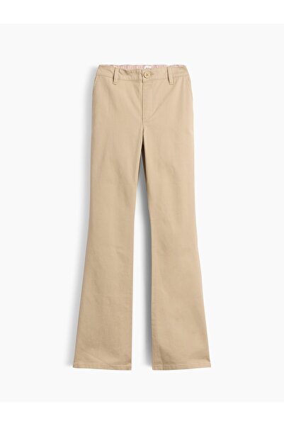 GAP Kız Çocuk Bej Uniform Flare Chino Pantolon