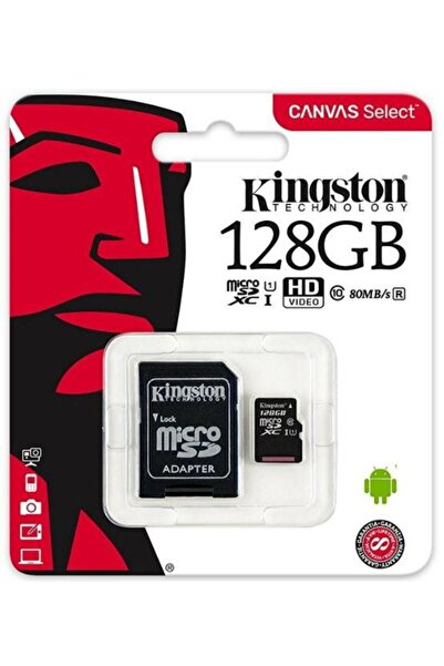 Kingston Canvas Select microSDXC 128GB, Clasa 10 UHS-I, 80MB/s Citire, 10MB/s...