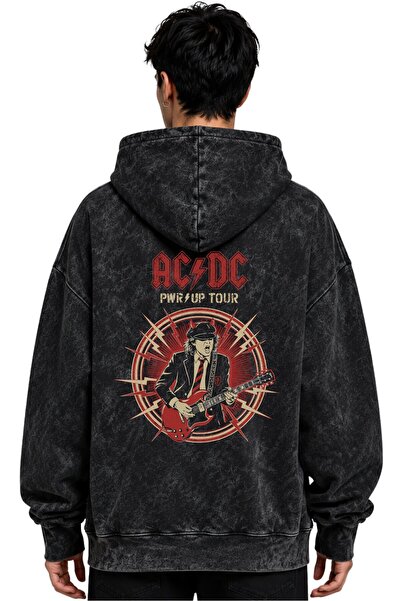 SEVBANO Hanorac cu glugă lavabil, unisex, cu imprimeu AC DC Rock Metal Music ...