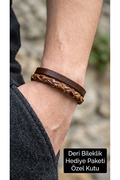 HER ŞEY NOTA www.herseynota.com Carvelli Walnut Brown Leather Men's Bracelet ...