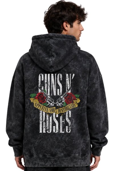 SEVBANO Guns N' Roses Rock Metal Music Band Printed Unisex Oversize Premium Washable Hoodie Sweatshirt