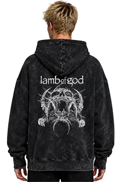 SEVBANO Hanorac cu glugă Lamb Of God, trupă de muzică rock metal, imprimat, u...