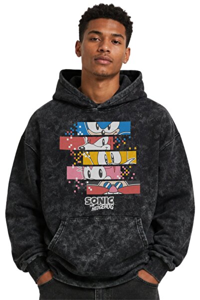 SEVBANO Sonic Cartoon Printed Unisex Oversize Washable Premium Hoodie Sweatshirt