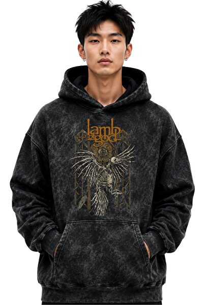SEVBANO Hanorac cu glugă Lamb Of God, trupă de muzică rock metal, imprimat, u...