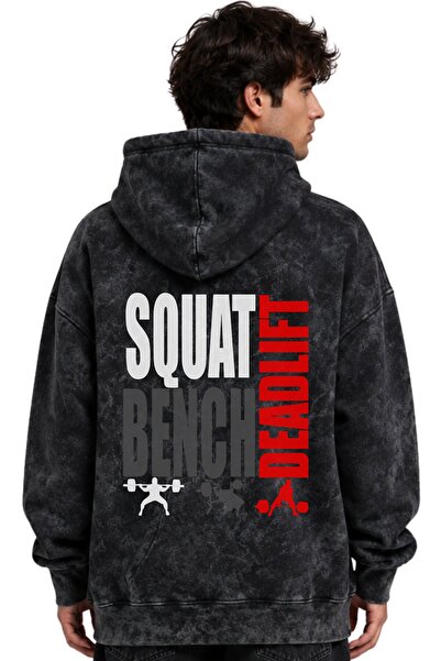 SEVBANO Squat Bench Deadlift Fitness Gym Bodybuilding Printed Unisex Oversize...