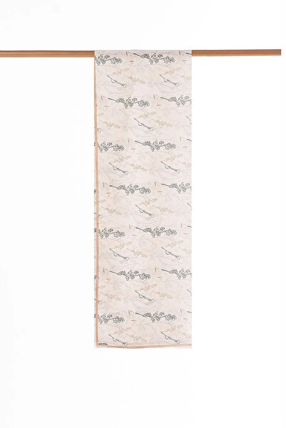 Kayra Minimal Pattern Silk Shawl Cream