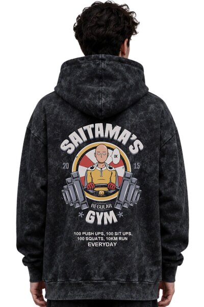 SEVBANO One Punch Man Fitness Bodybuilding Anime Printed Unisex Oversize Wash...