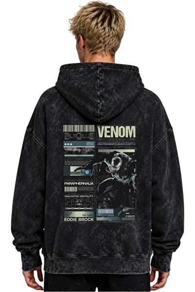 SEVBANO Φούτερ με κουκούλα με στάμπα Venom Film Hero, Unisex, Oversize, Premi...