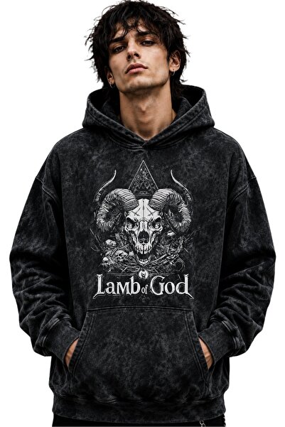 SEVBANO Hanorac cu glugă Lamb Of God, trupă de muzică rock metal, imprimat, u...