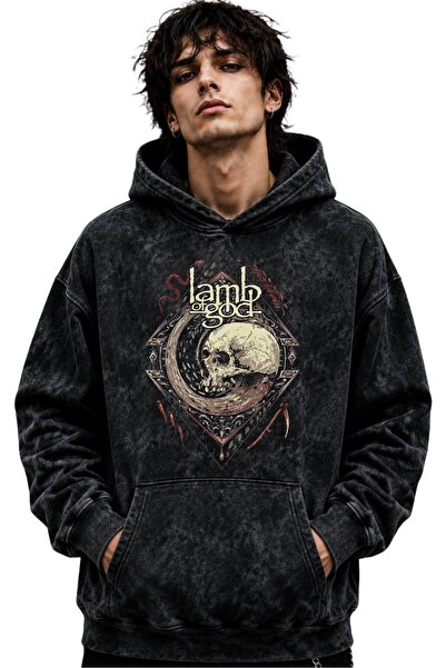 SEVBANO Hanorac cu glugă Lamb Of God, trupă de muzică rock metal, imprimat, u...