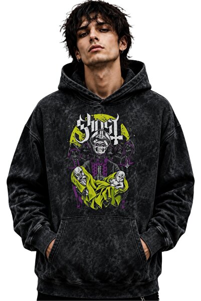 SEVBANO Hanorac cu glugă Ghost Rock Metal Music Band, imprimat, unisex, supra...