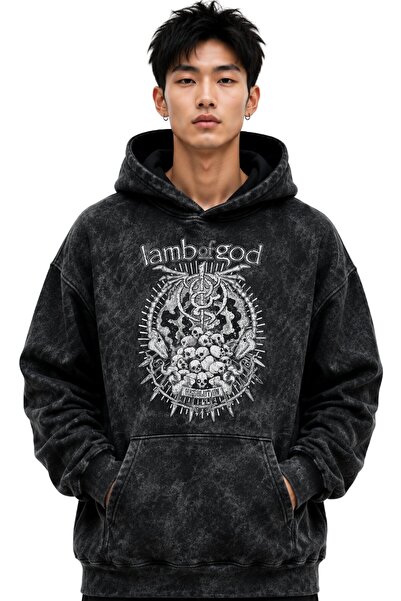SEVBANO Hanorac cu glugă Lamb Of God, trupă de muzică rock metal, imprimat, u...
