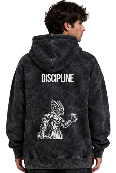 SEVBANO Φούτερ με κουκούλα με στάμπα Anime Discipline Fitness Gym Bodybuildin...